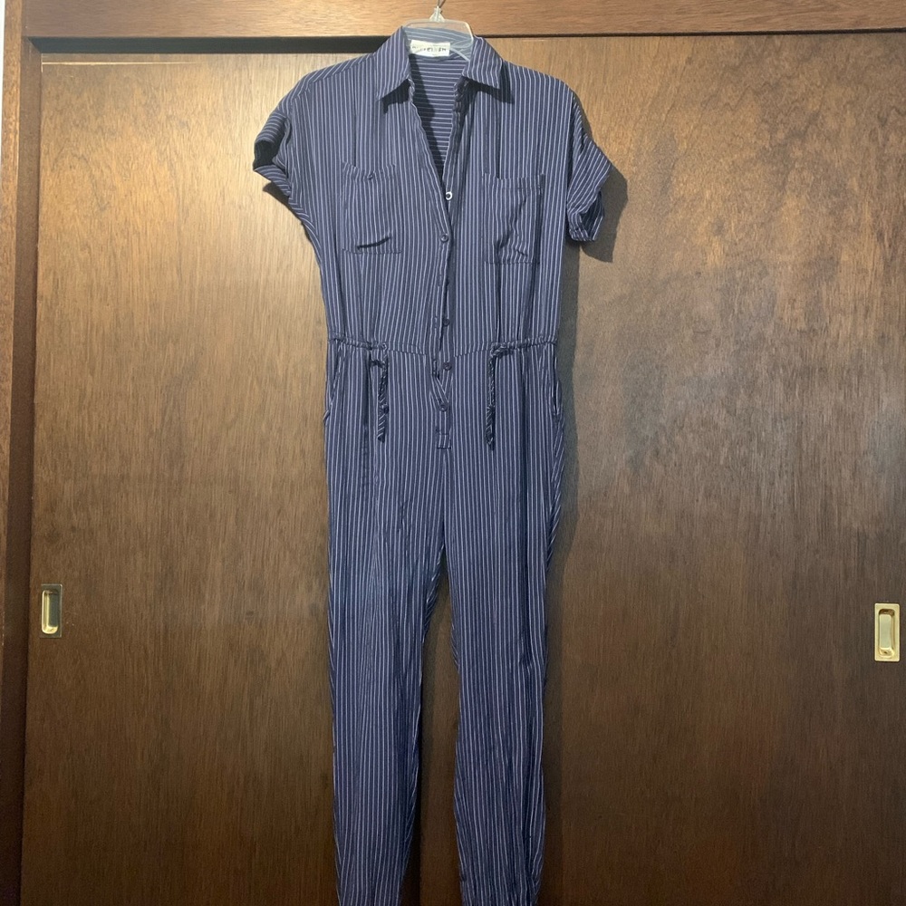 Kittenish Navy Jumpsuit